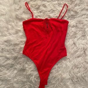 F21 Red Tank Bodysuit
